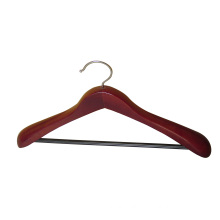 Mahogany Suit Coat Hanger with Rounded Bar for Pants